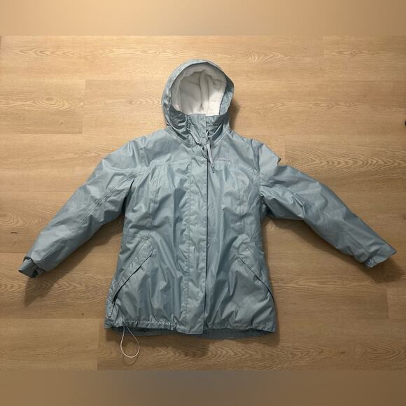 Quechua by Decathlon Light Blue Women’s Hooded Waterproof Winter Jacket - Picture 1 of 15